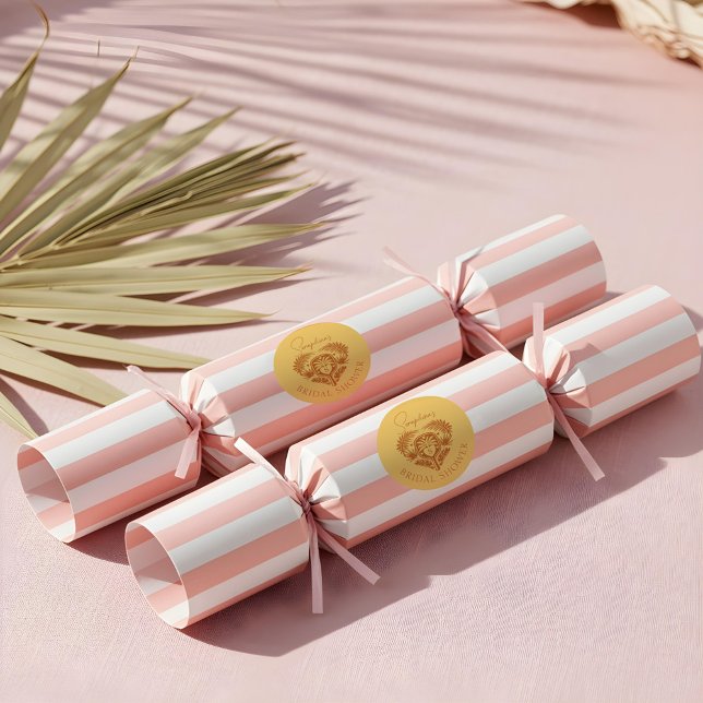 Pegatina Redonda Ducha de Novia de Pickleball de Palma Tropical Ret (Retro Tropical Palm Tree Pickleball Bridal Shower Classic Round Sticker)