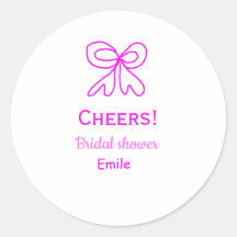 Ducha de novia lazo rosa púrpura agregar nombre 