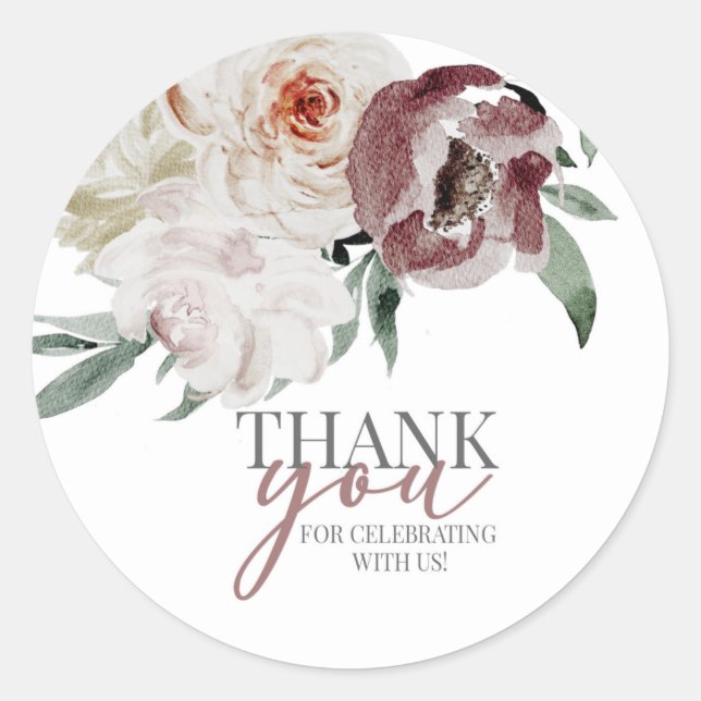 Pegatina Redonda ducha de novia, novia floral, novia a ser (Anverso)