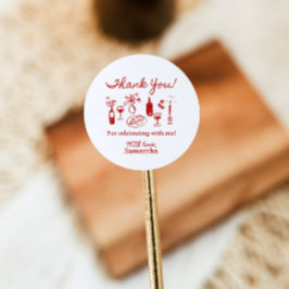 Pegatina Redonda Ducha de Novia Pizza Italiana That's Amore