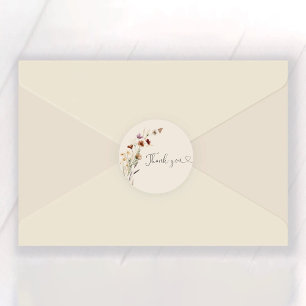 Pegatina Redonda Ducha de novias Boho Tiny Wildflower
