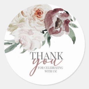 Pegatina Redonda ducha matrimonial, novia floral, novia en camino