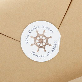 Pegatina Redonda Ducha Náutica Azul Marítima Marítima Bridal