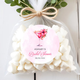 Pegatina Redonda Ducha nupcial Champange