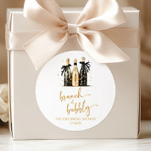 Ducha nupcial de brunch y bubbly Gold Champagne