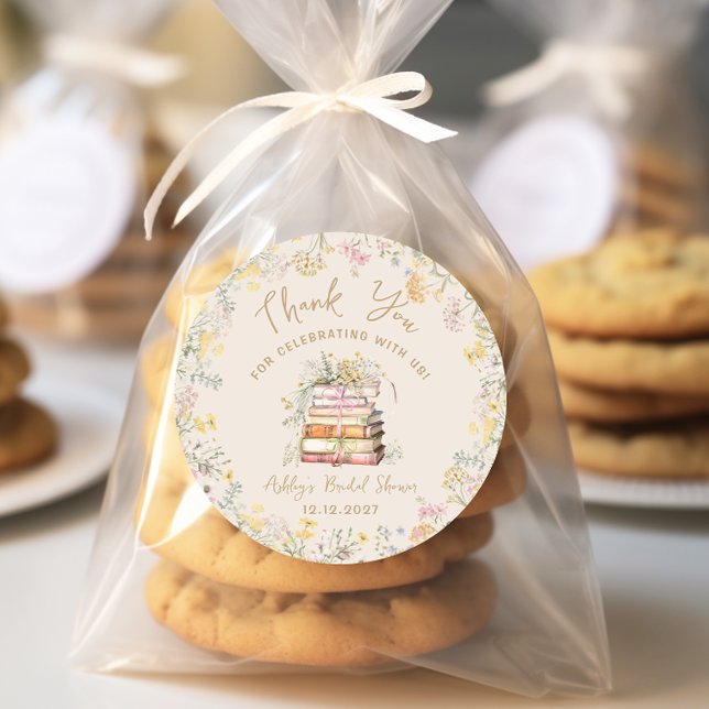 Pegatina Redonda Ducha nupcial del libro de cuentos (Subido por el creador)