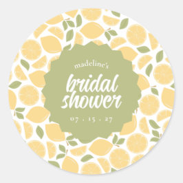 Pegatina Redonda Ducha nupcial o Boda personalizada