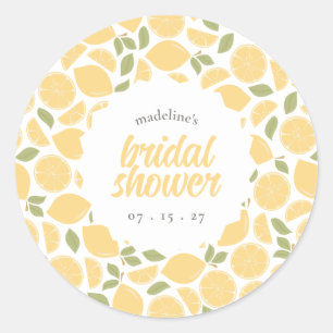 Pegatina Redonda Ducha nupcial o Boda personalizada