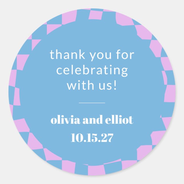 Pegatina Redonda Ducha para parejas personalizada con tablero de aj (Anverso)