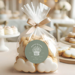 Pegatina Redonda Ducha Rustic Market Garden