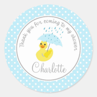 Pegatina Redonda Duck Baby Shower 2 pulgadas circulo de agradecimie