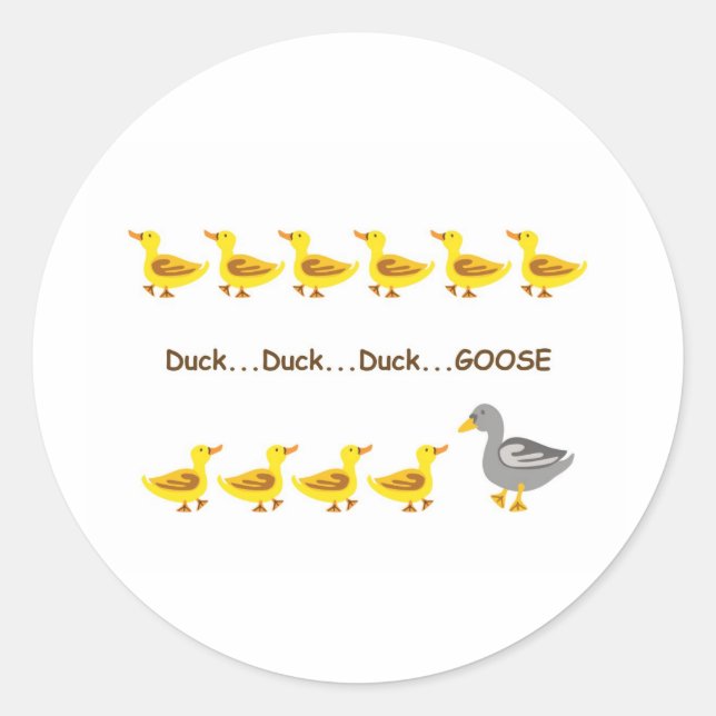 Pegatina Redonda Duck Duck Goose (Anverso)