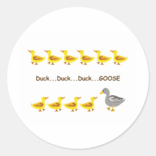 Pegatina Redonda Duck Duck Goose