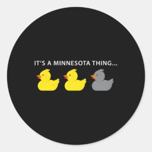 Pegatina Redonda Duck Gray Duck Minnesota