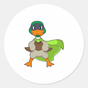 Pegatina Redonda Duck Hero Cape