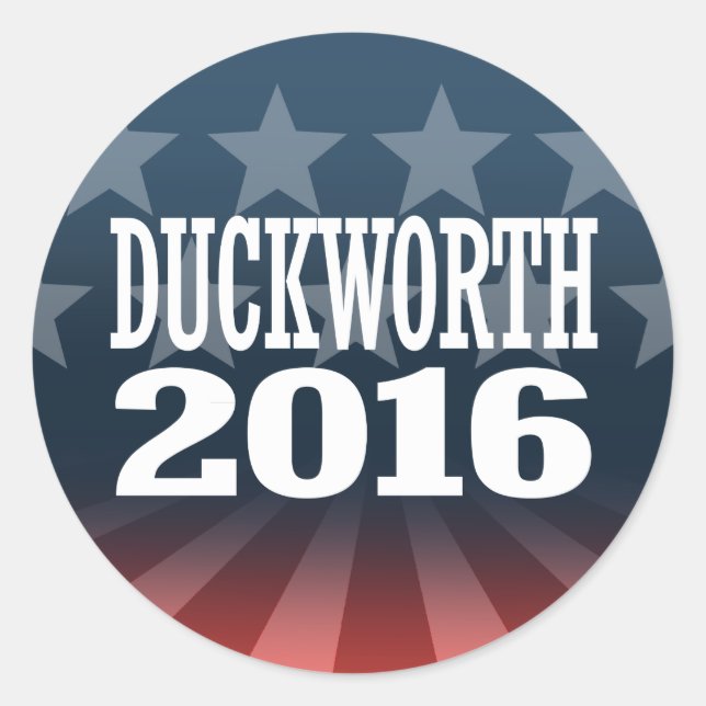 Pegatina Redonda Duckworth - Tammy Duckworth 2016 (Anverso)