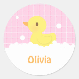 Pegatina Redonda Ducky de goma lindo en la ducha para los chicas