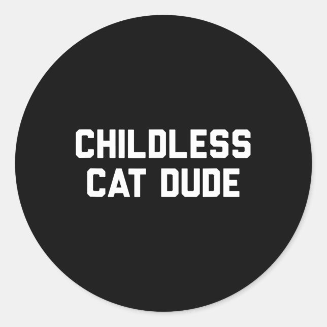 Pegatina Redonda Dudas de gatos sin hijos (Anverso)