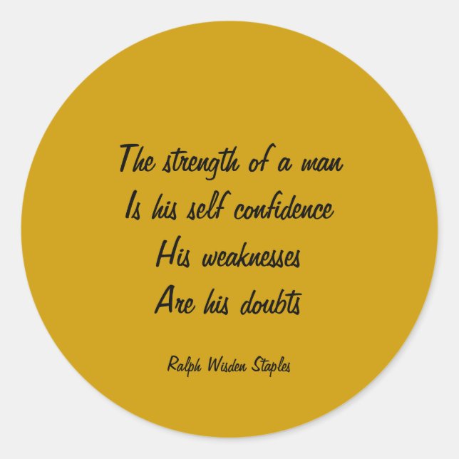 Pegatina Redonda Dudas y autoconfianza (Anverso)