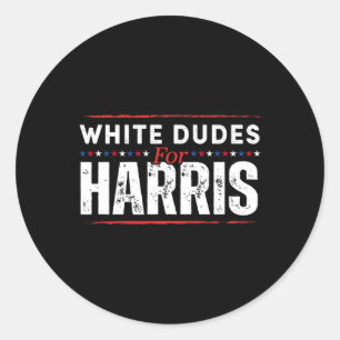 Pegatina Redonda Dudes Blancas Para Mens Kamala Harris