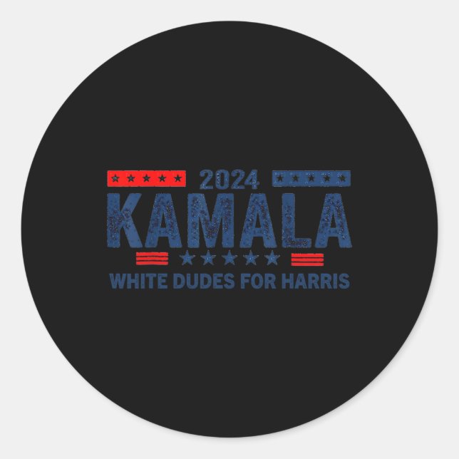 Pegatina Redonda Dudes De Kamala Harris 2024 Para Las Elecciones Pr (Anverso)