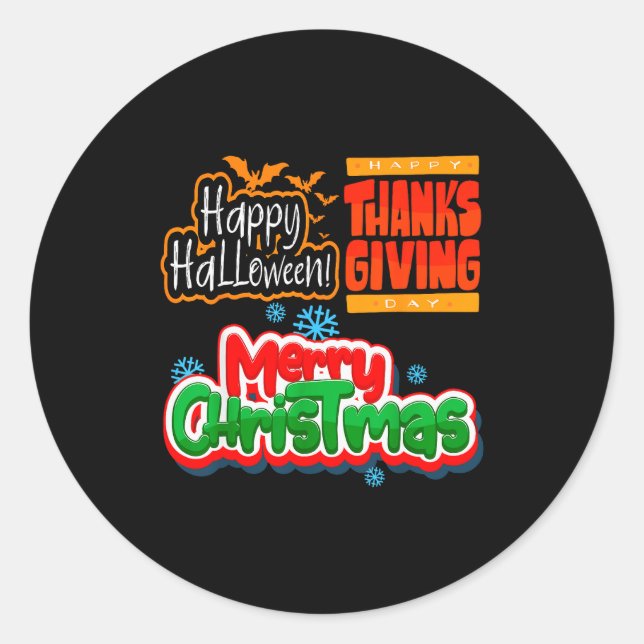 Pegatina Redonda Due To Inflation This Is My Halloween Thanksgiving (Anverso)