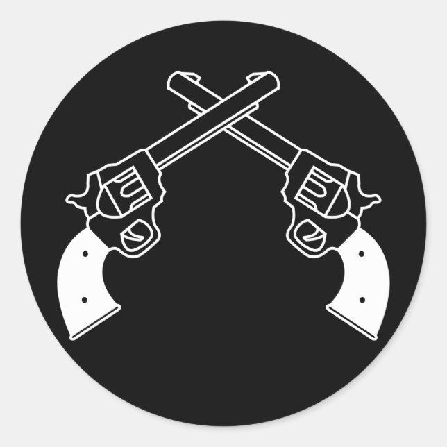 Pegatina Redonda Duel Pistols (Anverso)