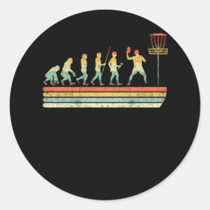 Pegatina Redonda Duelo Vintage Disk Golf Funny Sports Evolution