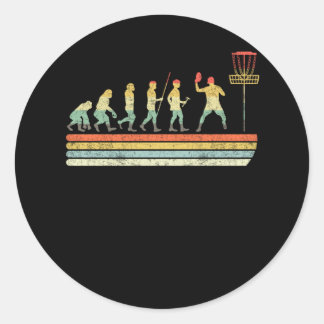 Pegatina Redonda Duelo Vintage Disk Golf Funny Sports Evolution