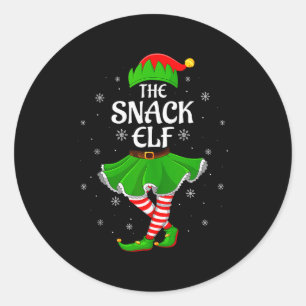Pegatina Redonda Duende de Snack Navidad Familia Chicas Mujeres Equ