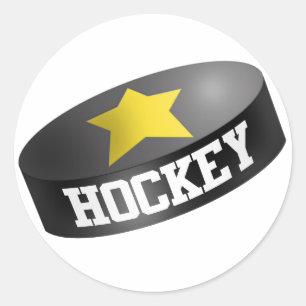 Pegatina Redonda Duende malicioso de la estrella del hockey