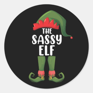 Pegatina Redonda Duende Sassy Coincidencia Familiar Grupo Fiesta de