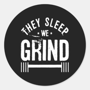 Pegatina Redonda Duermen Motivación Del Gimnasio