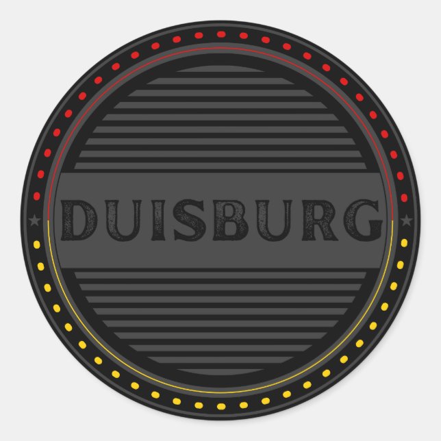 Pegatina Redonda Duisburg City Pride Emblem – German Identity (Anverso)
