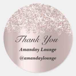 Pegatina Redonda Dulce 16ª Boda Novia Confetti Gracias Rosa Gris