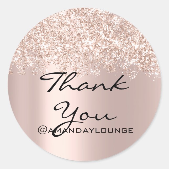 Pegatina Redonda Dulce 16º Confeti de pequeñas empresas Gracias Ros (Anverso)