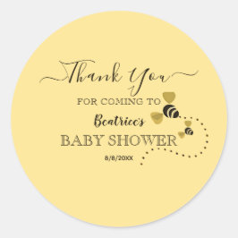 Pegatina Redonda Dulce Abeja Amor Baby Shower Favor Gracias