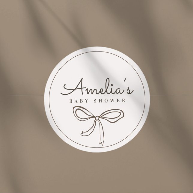 Pegatina Redonda Dulce Arco Neutral Baby Shower (Subido por el creador)