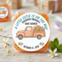 Dulce Bebé Camioneta Naranja Vintage Baby Shower