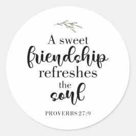 Pegatina Redonda Dulce Biblia Amistad Verso Cita Letrada A Mano