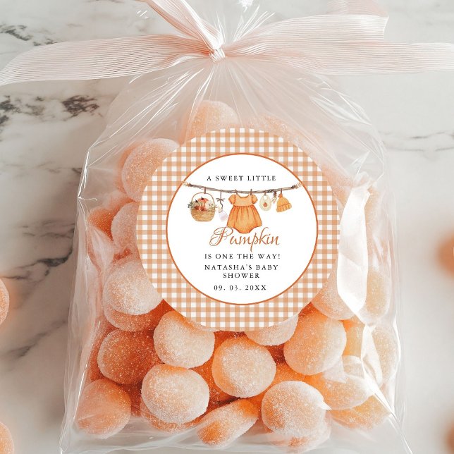 Pegatina Redonda Dulce Calabaza Caída Ducha bebé (Subido por el creador)