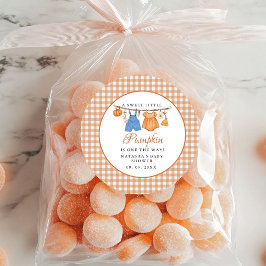 Pegatina Redonda Dulce Calabaza Caída Ducha bebé