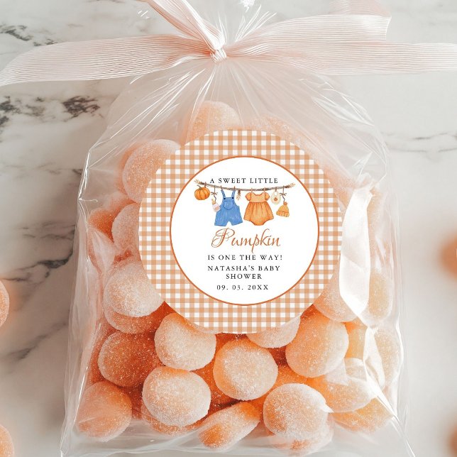 Pegatina Redonda Dulce Calabaza Caída Ducha bebé (Subido por el creador)