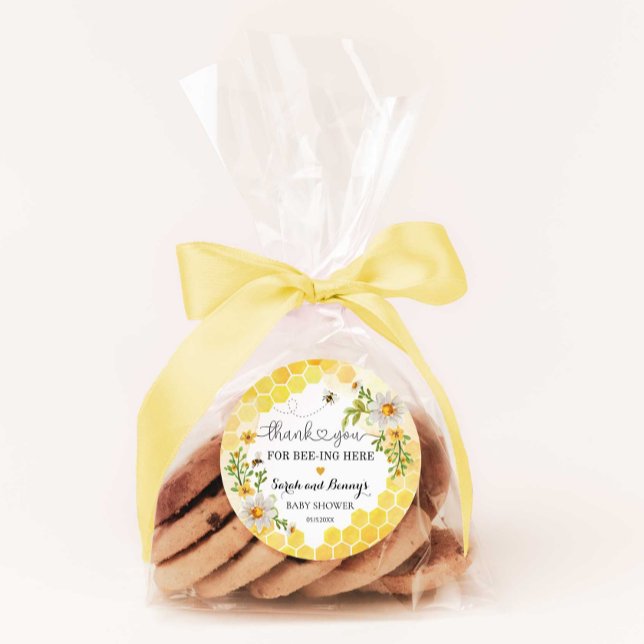 Pegatina Redonda Dulce como Abeba Gracias Cariño Baby Shower Favor (Subido por el creador)