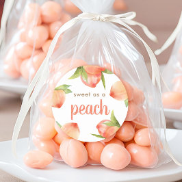 Pegatina Redonda Dulce Como Decoración Temática De Peach