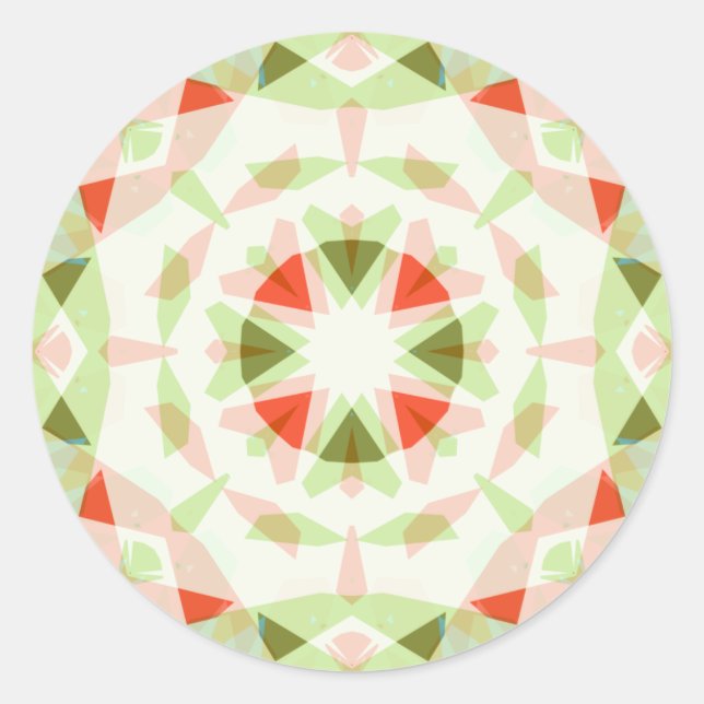 Pegatina Redonda Dulce Cumpleaños Bebé Niña Estrella Rosa Verde Roj (Anverso)