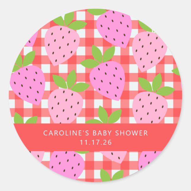 Pegatina Redonda Dulce Cumpleaños de Bebé Personalizado de Cuadro d (Anverso)