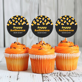 Pegatina Redonda Dulce de Calabaza Favor de Fiesta Feliz Halloween