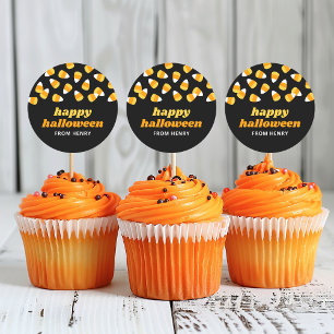 Pegatina Redonda Dulce de Calabaza Favor de Fiesta Feliz Halloween