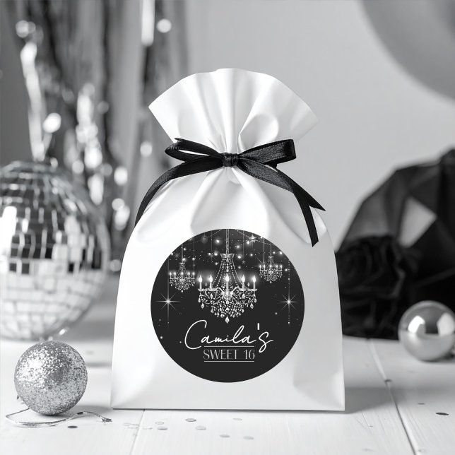 Pegatina Redonda Dulce de Hollywood B & W Chandelier 16 ID1108 (Subido por el creador)